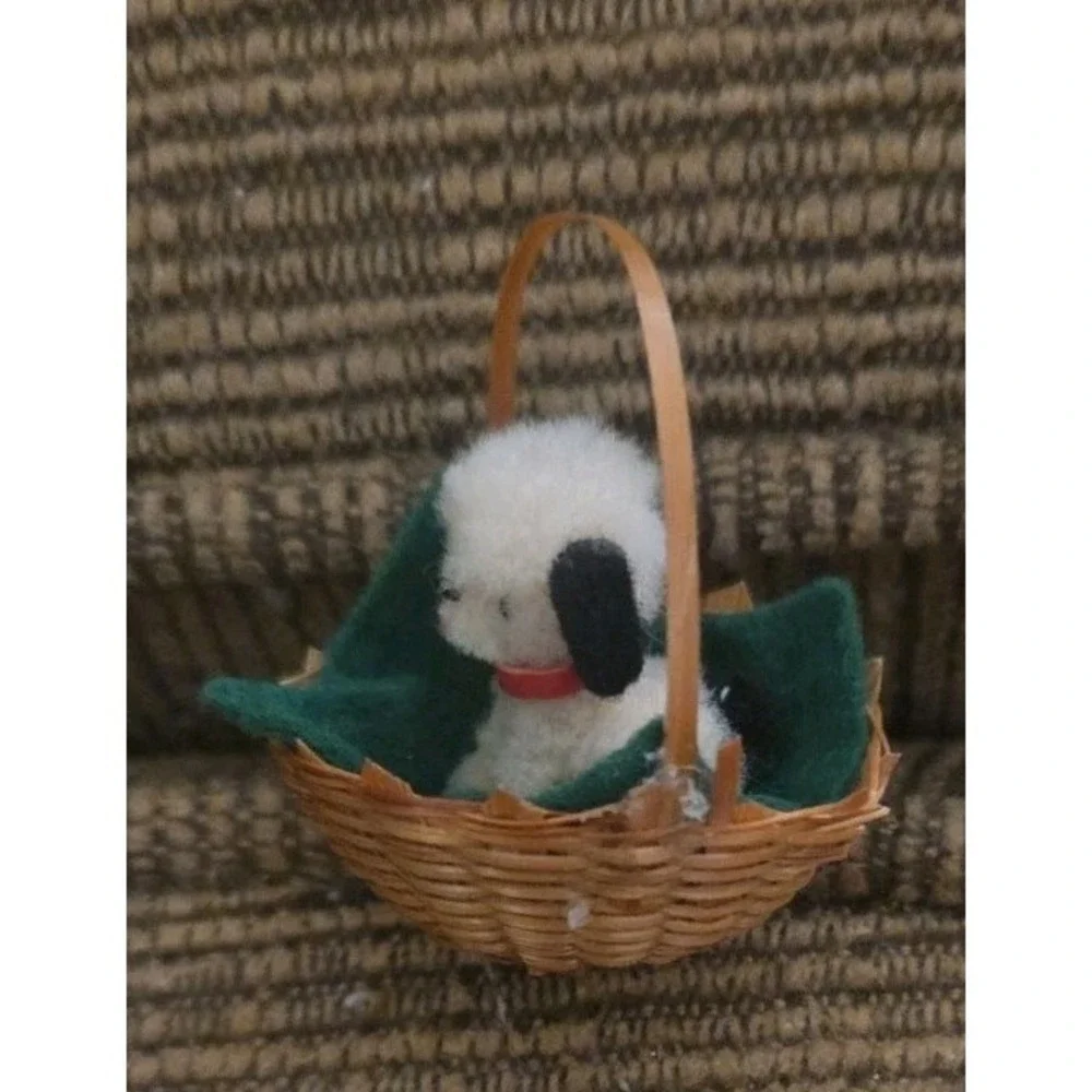 Vintage ARA? 1960's Austria Dog Dalmation In‎ Basket Toy  1.25